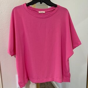 Ls Ami’s Hot Pink Relaxed Boxy Short Sleeve Tee